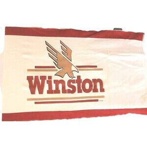 Vintage WINSTON Beach Towel Eagle Deadstock Cigarettes TERRYCLOTH White Red
